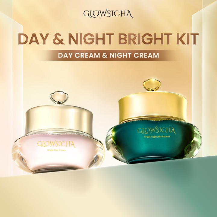 Glowsicha Bundle 2in1 Bright Day Cream Night Cream Jelly Boo