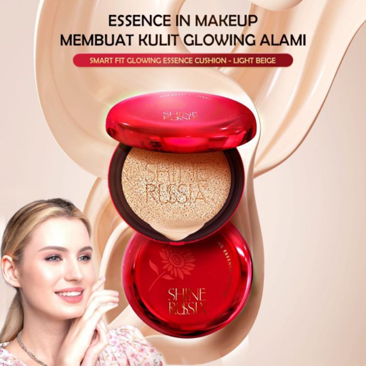 Shine Russia + CUSHION BUNGA MATAHARI DENGAN REFILL - Smart Fit Glowing Essence Cushion With Sunflower - Cushion Dengan Antioksidan yang Mencerahkan & Mengandung Sunflower Ekstrac - Tekstur Micro Powder - Jaga Riasan Tahan Lama - Cushion Anti Luntur
