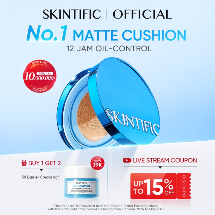 [NEW LAUNCH!]SKINTIFIC - Perfect Stay Velvet Matte Cushion| MINI SIZE Travel Friendly Matte Finish Cocok untuk Kulit Berminyak Berjerawat&Semua Non-Comedogenic Refill Foundation Compact Oil-Control Flawless BB Cream Makeup bedak padat Skin Tint concealer