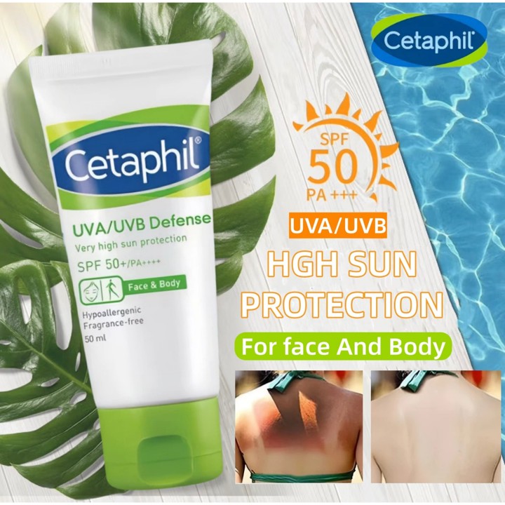 [COD&EXP 2028] Cetaphil UVA/UVB Defense sunscreen SPF50+ PA++++ 50ml / UVA/UVB High Sun Protection / For Face And Body