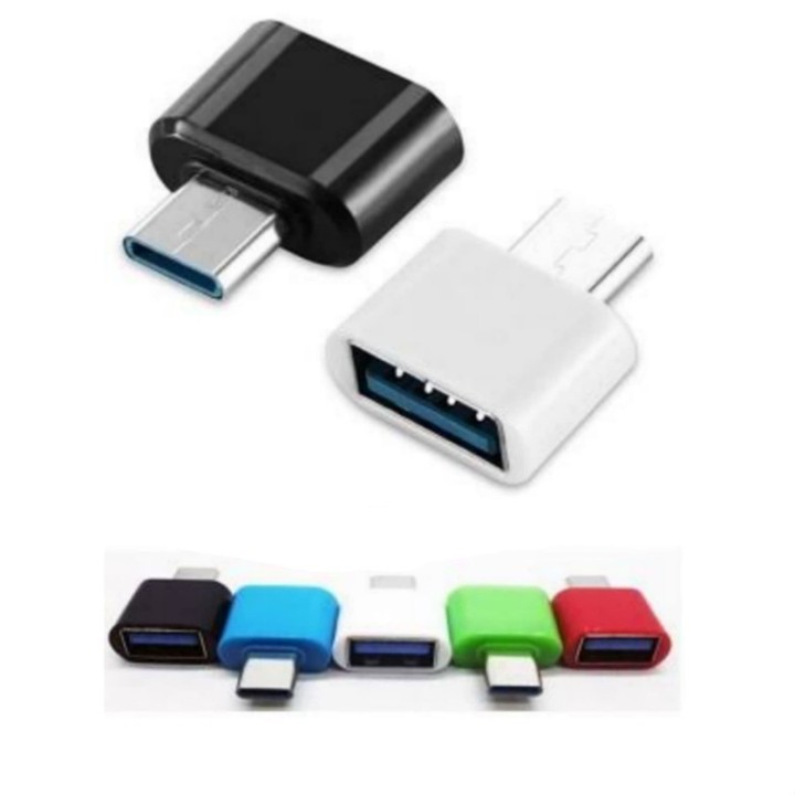 OTG Non Kabel Mini Tipe C / Konektor Adaptor USB Type C / OTG Metalik Type C