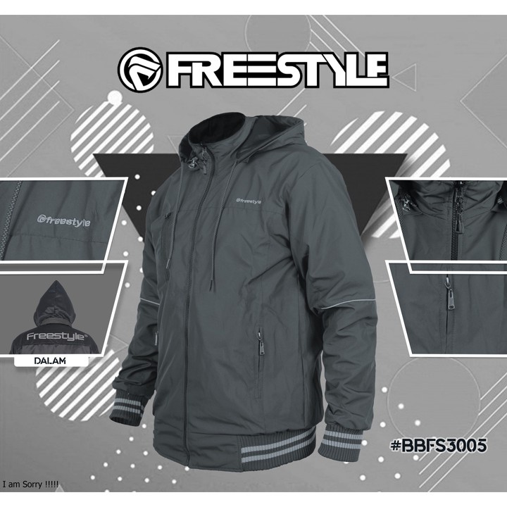 Freestyle Jaket Bolak Balik Parasut Taslan Waterproof Size M - 4XL