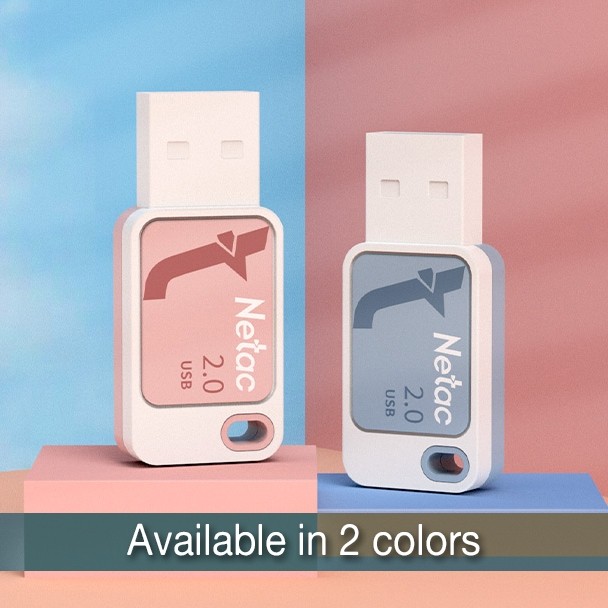 Netac Flashdisk UA31 USB 2.0 Flash Drive 8GB/16GB/32GB/64GB Blue/Pink Flash Disk Jump Drive Full Support for Computer Smart TV