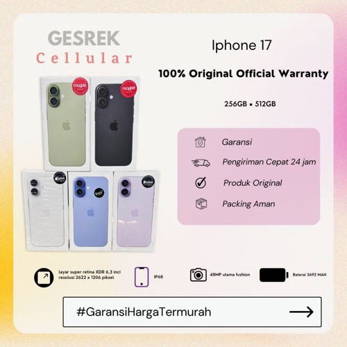 iPhone 17 256GB 512GB - Garansi RESMI