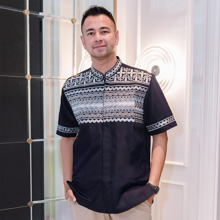 BENHILL Taqwa Koko Bordir "RAFFI AHMAD" Pria Pendek Navy-Bla