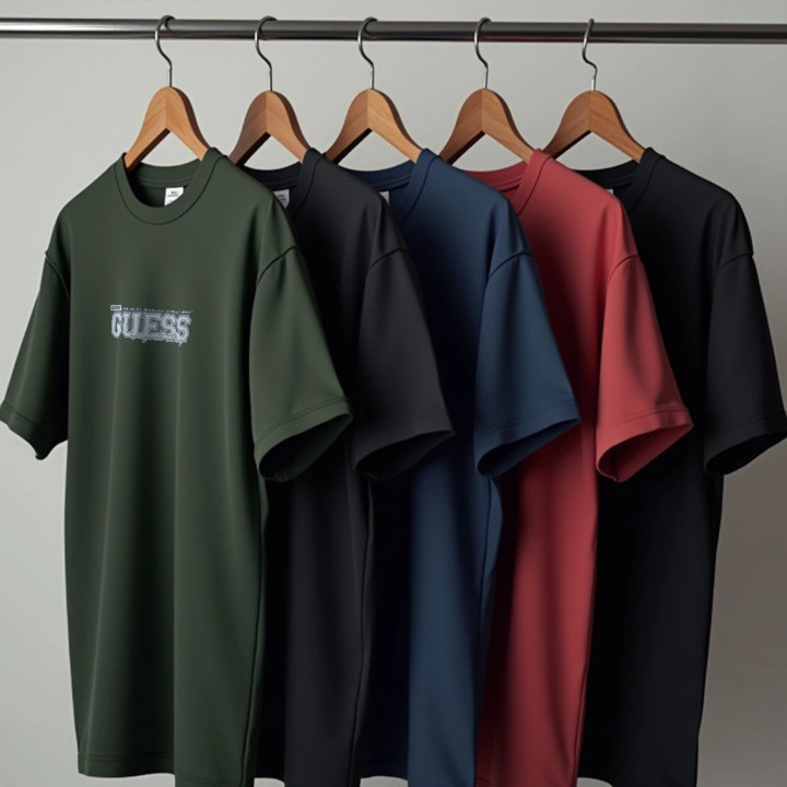 Paket 5 Kaos T-Shirt Cotton PE 24S hanya 99 ribu, kaos unisex lengan pendek untuk pria/wanita - Baju, Kaos DIstro -