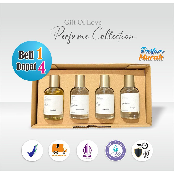 Beli 1 dapat 4 parfum - Hampers Gift Set Parfum Eksklusif – 4 Varian Wangi Elegan | Kado Hadiah Premium Wanita & Pria Giftset 4in1 Free Boxu