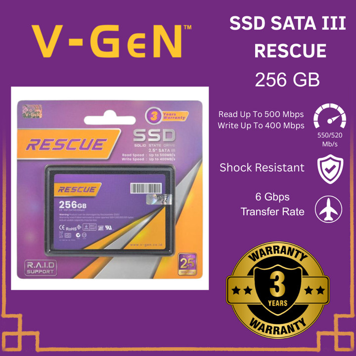 V-GEN RESCUE Ssd Sata III  128Gb / 256Gb / 512GB Solid State
