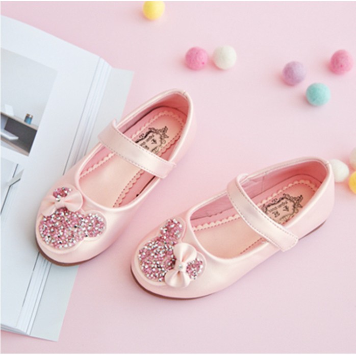 babyfit [26-38] sepatu flats anak perempuan SHINES BEAR flat shoes sepatu pesta zzh-0310r