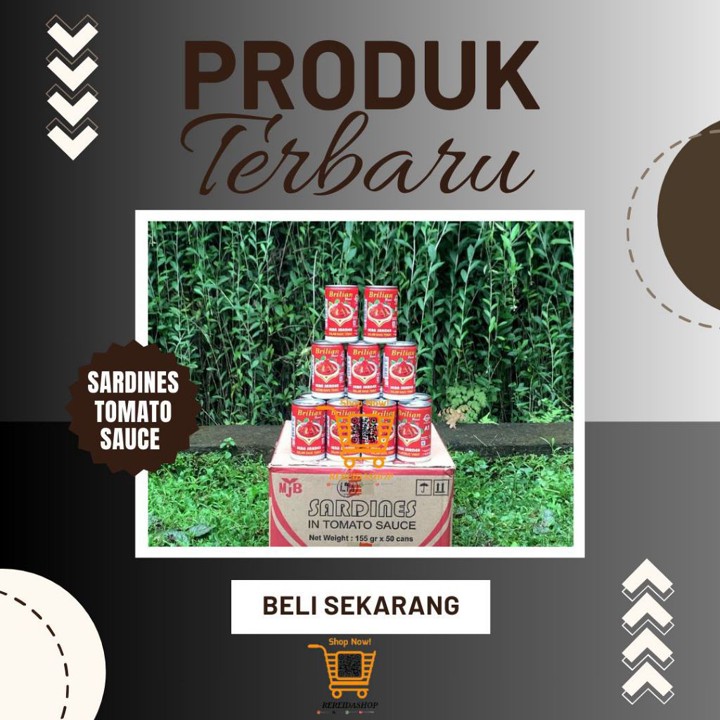 Sarden brilian A1 155gram Saos Tomat Siap Masak Kemasan Kaleng Lezat & Praktis