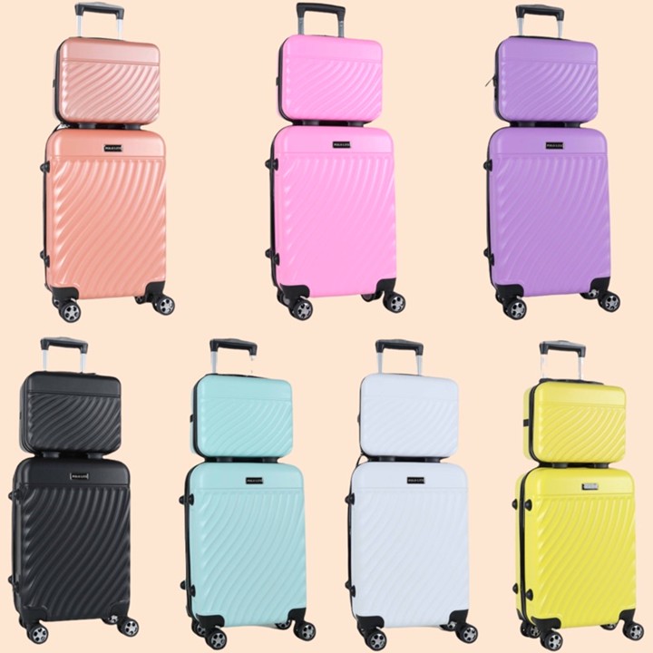 KOPER 20 INCH CABIN SIZE KOPER ABS KOPER CABIN SET BEAUTY CASE KUNCI KOMBINASI ANGKA ACAK - L212