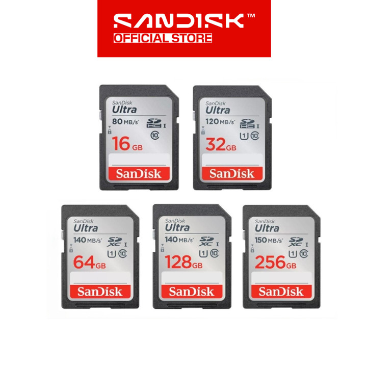 SANDISK SDHC / SDXC Ultra 16GB / 32GB / 64GB / 128GB / 256GB UHS-I Class 10 - DUNC