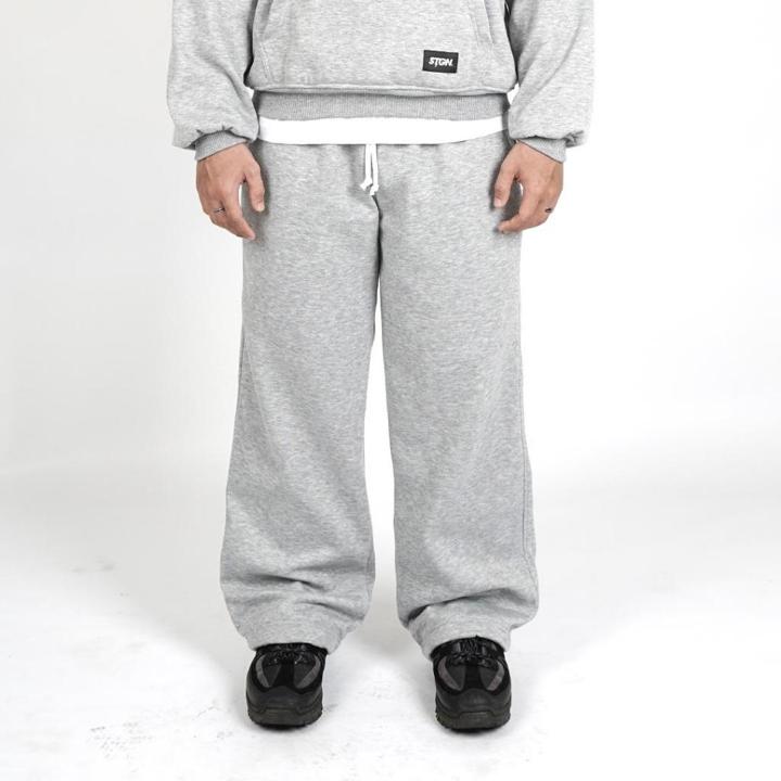 Steigen Celana Sweatpants Loose Baggy Fleece Gray Misty
