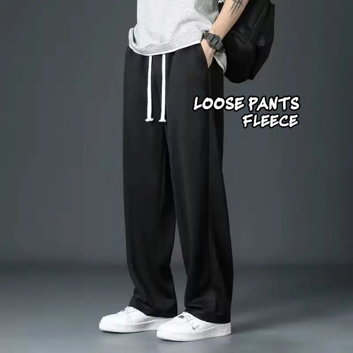 Sweatpants Baggy Fit Celana Panjang Casual Style Korea Bahan Fleece Adem Lembut