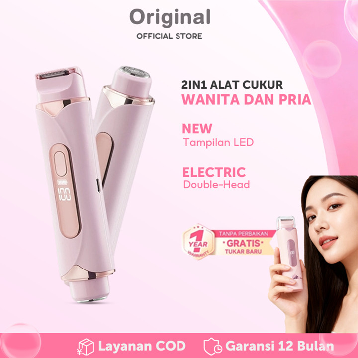 2in1 Alat Cukur Bulu Wanita Epilator Pencukur Cukuran Shaver Alis Bulu Halus Elektrik Mini Portable