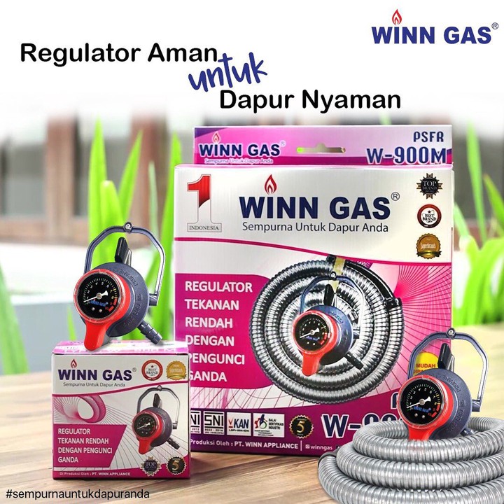 Regulator Winn Gas W 900 M DOUBLE LOCK Dengan Indikator Meter