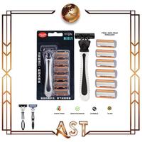 Alat Cukur Jenggot Kumis 6 Blade + 6 Mata Pisau Tajam Impor 