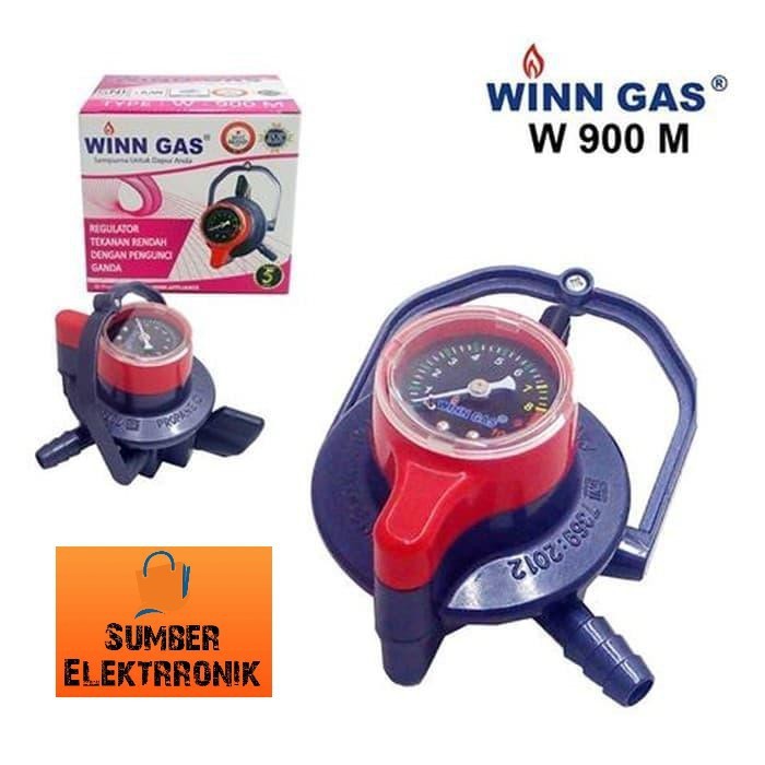 Original Winn Gas Regulator LPG Double Lock Tekanan Rendah W900 Meter dan Non Meter