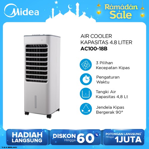 Midea Air Cooler Pendingin Ruangan Low watt 4.8 Liter AC100-18B/AC100-25B
