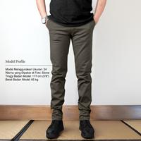 Chino Pants Panjang Pria Slim Fit - Bahan Twill Premium Stre