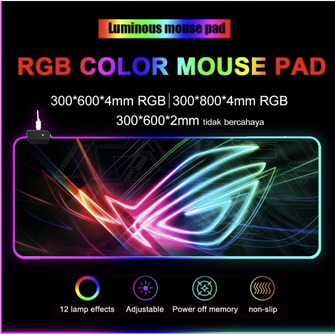 SMARTCOM Mouse Pad Gaming RGB Colorful LED Mousepad Gamer Size XL RGB Anti Slip 