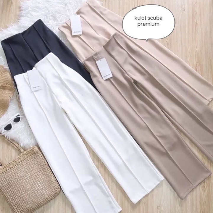 CELANA KULOT HIGHWAIST WANITA BIGSAIZ JUMBO 90-110KG  SCUBA PREMIUM,SUPER JUMBO