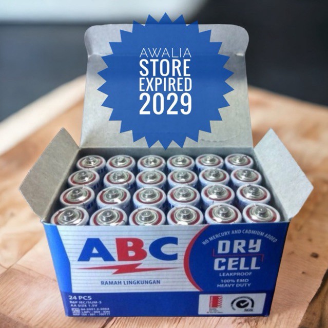 Baterai batre ABC biru R6 Zinc AA A2 isi 24pcs  bisa untuk baterai jam dinding expired 2028