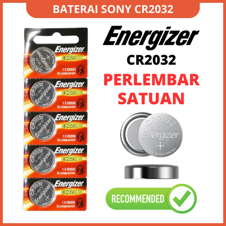 Baterai Energizer CR2032 3V Perlembar Satuan Batre Kunci Remote Motor / Timbangan CR 2032 Battery