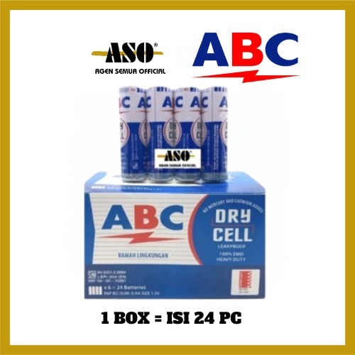 BATERAI ABC AA ZINC R6 Biru BOX ( ISI 24 ) PROMO !!!
