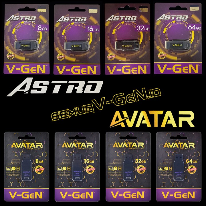 USB Flashdisk 8gb 16gb 32gb 64gb 128gb ASTRO / AVATAR Water Proof V-GeN Flash Drive Flash Disk Vgen