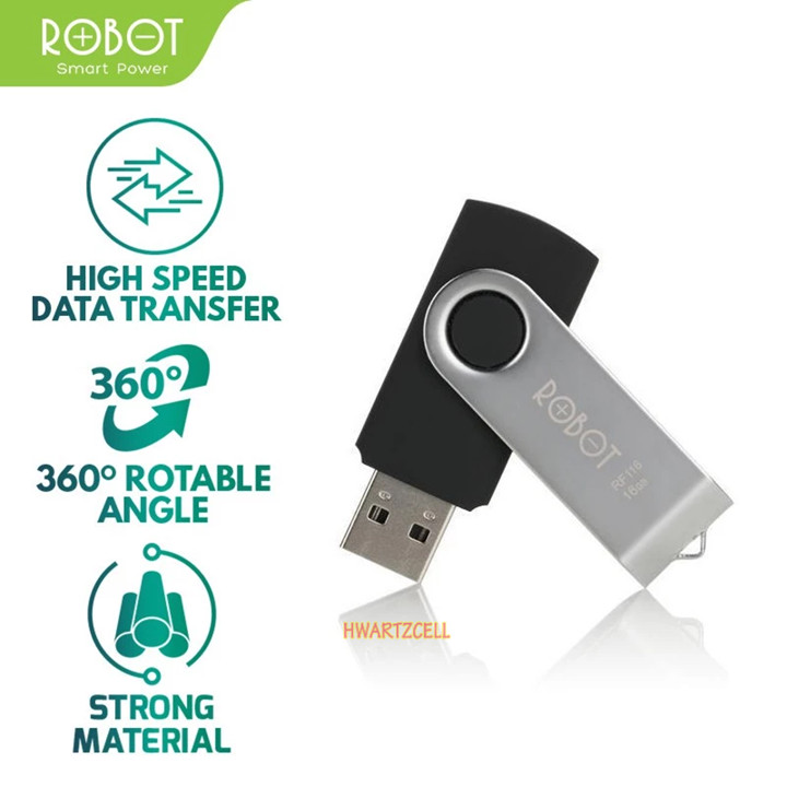 [HWARTZ] ROBOT Flashdisk 4GB 8GB 16GB 32GB / FlashDrive RF104 RF108 RF116 RF132 USB Drive Original - Garansi Resmi 1 Tahun