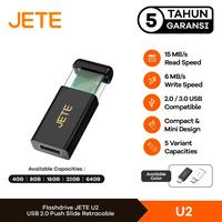 Flashdisk JETE U2 USB 2.0 4GB 8GB 16GB 32GB 64GB Slide Push 
