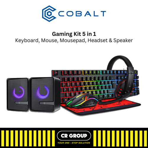 Cobalt GK501 Paket Gaming 5 in 1 Mouse Gaming, Headset Gaming, Keyboard Gaming, 
