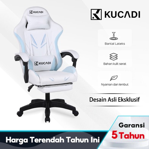 KUCADI Kursi Gaming Putih / Desain asli Gaming Chair / Kursi Gamers / Kursi Game