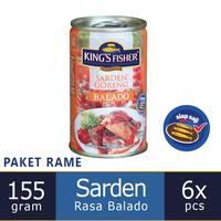 Paket 6 pcs King's Fisher Sarden goreng mini rasa saus balad
