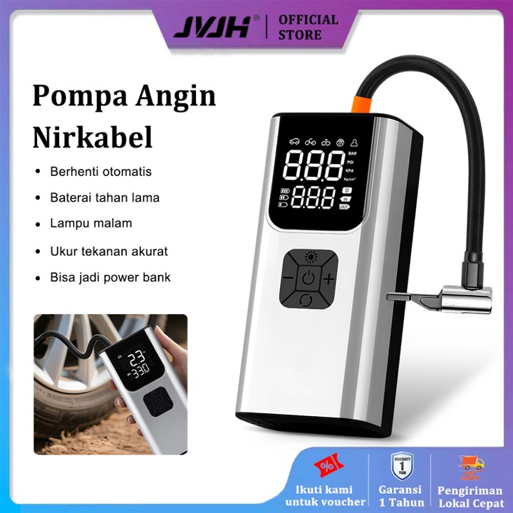 JVJH Pompa Ban Motor Dan Mobil Electric Air Pump Car Air Pump Tire Inflator Port