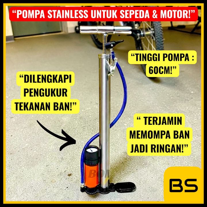 pompa sepeda dan motor pompa tabung manual meter sepeda Mobil Bola Ban Roda