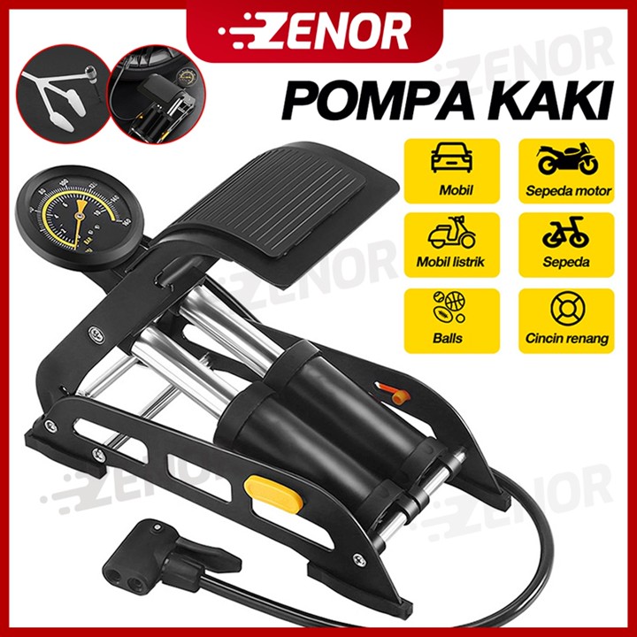 Pompa Kaki Bertekanan Tinggi 160 PSI - Pompa Injak Multifungsi Portabel untuk Ba