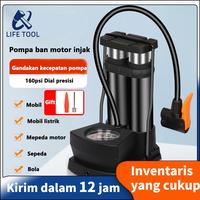 Life tool/160psi Pompa/pompa ban motor injak/ pompa ban moto
