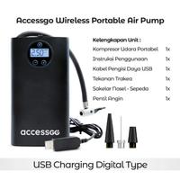 Pompa Ban Elektrik Air Pump Electrtric Automatic Stop - USB Charging Digital Typ