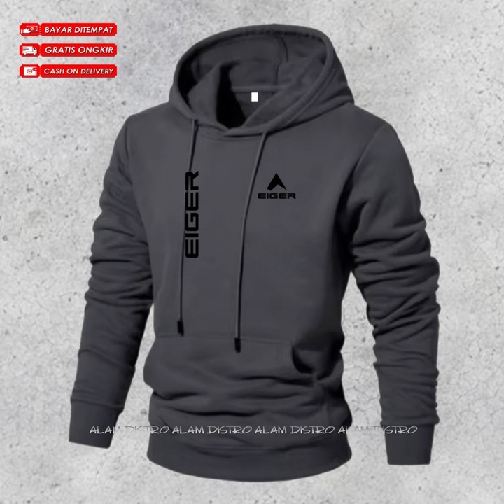 Promo terkini (COD) Sweater Hoodie Jumper Distro 1205 Kirka Text Hitam Jaket Uni