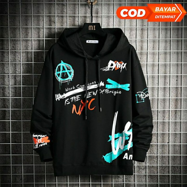 Sweater Hoodie Distro Grafis Hoodie Oversiz Unisex Pria wanita