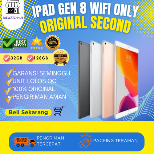 Ipad 8 10.2 Inch 2020 Gen 8 32GB 128GB Wifi Only Second