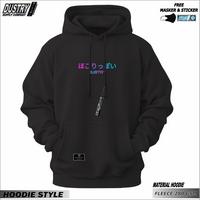 DUSTRY Sweater Pria Distro Hoodie Original Premium Tebal Lembut Hitam Jumbo Basi