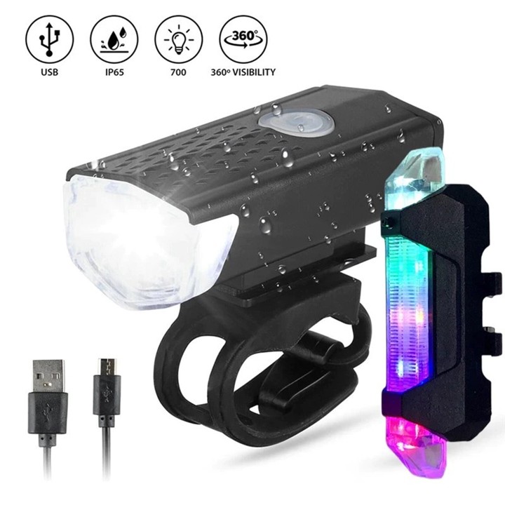 Lampu Sepeda Depan Belakang 3000 Lumens Set LED Layangan 3W Anti air Senter Olah