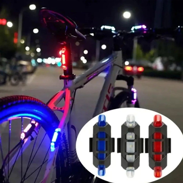 Lampu Belakang Sepeda 5 Led - Usb Rechargeable, Waterproof