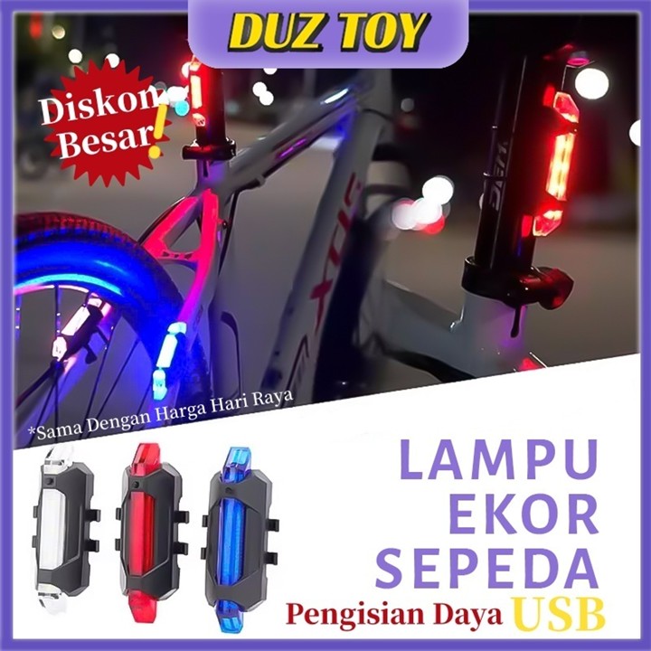 Lampu Belakang Sepeda LED Recharge USB Bicycle Light