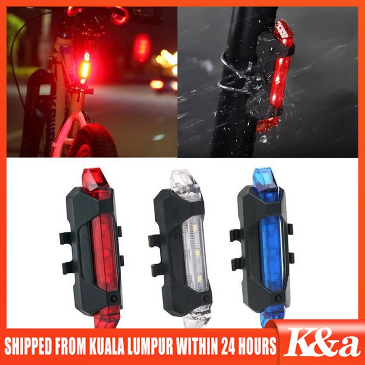 5 LED Lampu Belakang Sepeda LED USB Rechargeable Anti Air untuk Peringatan