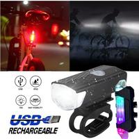 Lampu LED Sepeda 1 Set Rechargeabale Anti air Satu Paket Lampu LED Sepeda Depan 