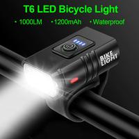 BAYAR DI TEMPAT  Lampu Depan Sepeda LED T6 USB Rechargeable 6 Mode 1000 Lumens -
